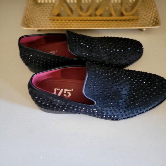 J75 Jump FALCO-B Dress Men's Black Studded Slip- On Loafers -US 6 - Picture 8 of 10